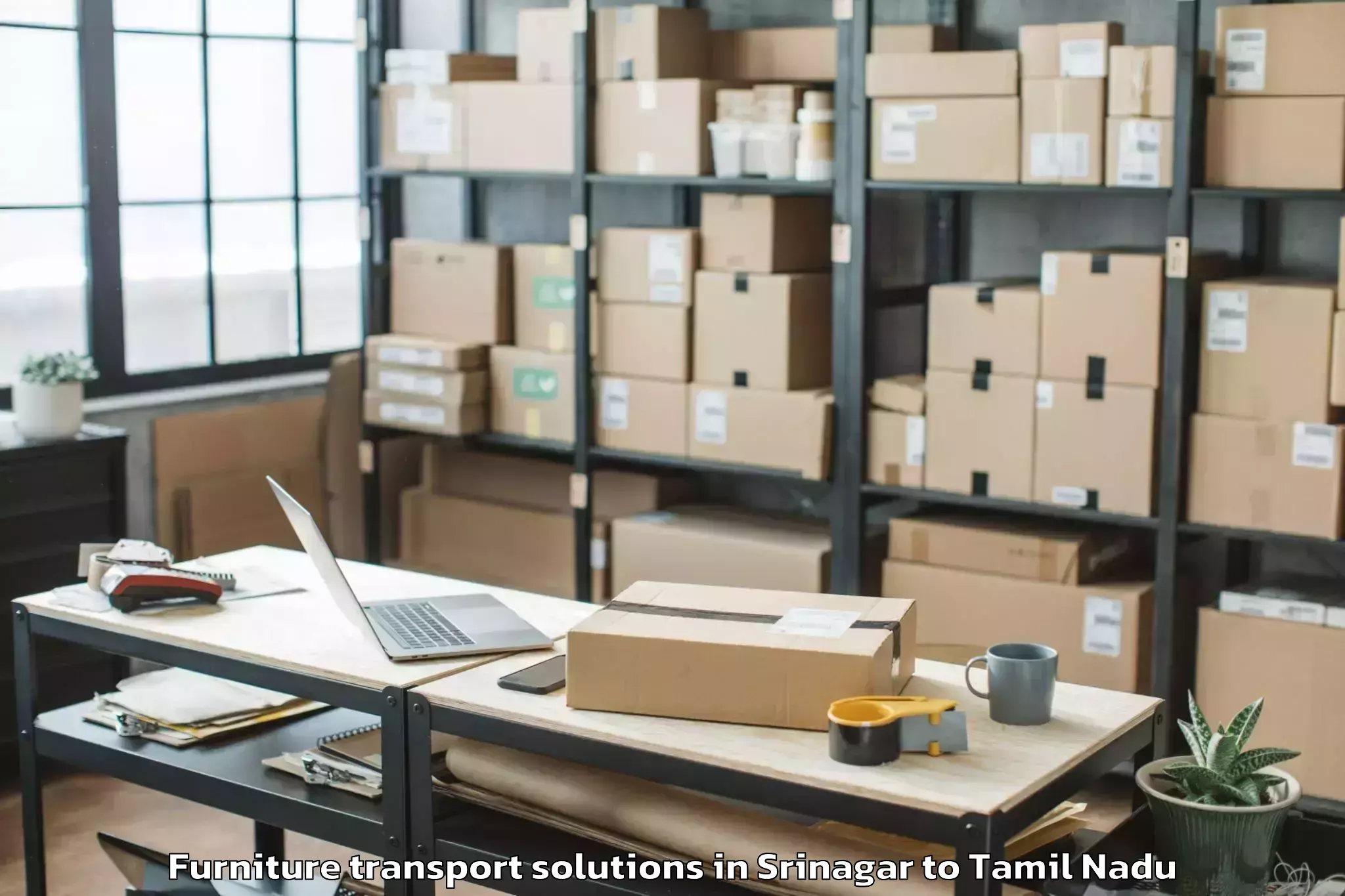 Hassle-Free Srinagar to Sriperumbudur Furniture Transport Solutions